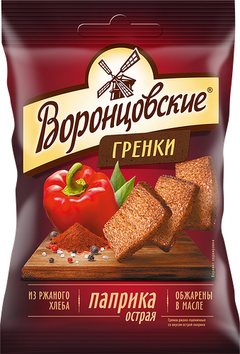 Сухарики ВОРОНЦОВСКИЕ со вкусом острой паприки