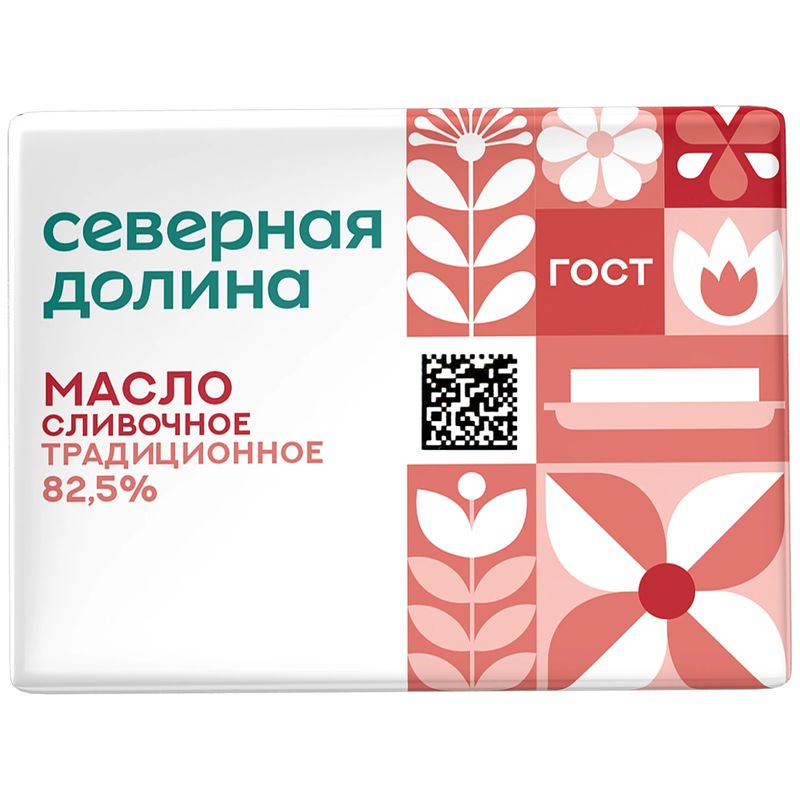 

Масло сливочное Северная Долина Традиционное 82.5% без змж 180 г