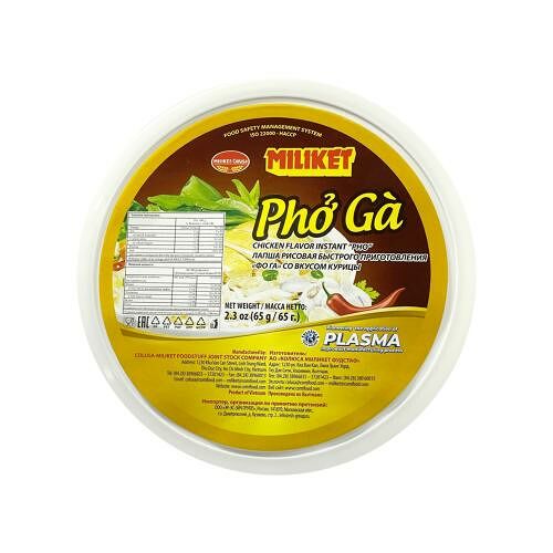 Лапша Miliket рисовая курица с приправами, 65 г