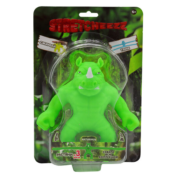 Фигурка-тянучка Стретчиз зеленый Носорог 14см 834270-3