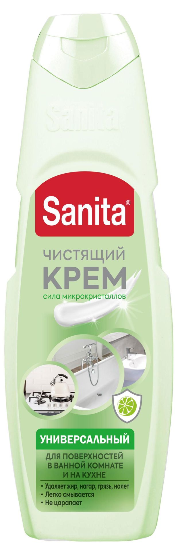 

Чистящий крем для кухни и ванной Sanita Зеленый чай и лайм 600 мл
