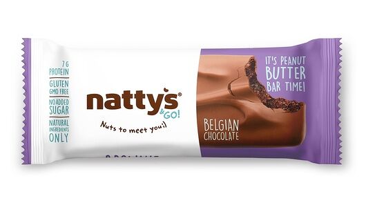 Шоколадный батончик Nattys&Go! Brownie с арахисовой пастой и какао, покрытый молочным шоколадом