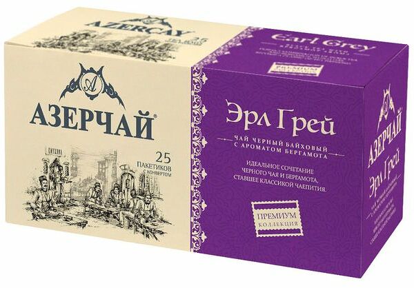 Чай черный Азерчай Эрл грей Premium collection 25 пак. х 1.8 г