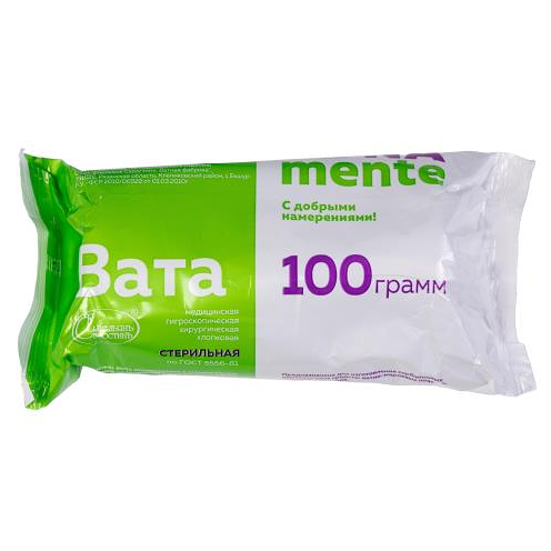 Bona mente! Вата хирургическая стерильная хлопковая 100 г 1 шт