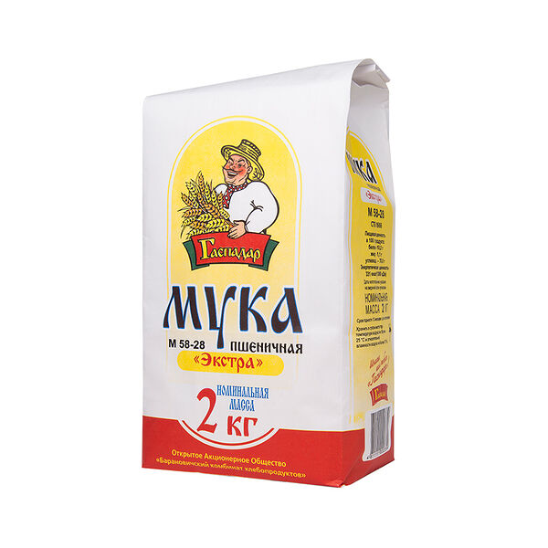 Мука пшеничная  Экстра М 58-28 Гаспадар в/с  2 кг