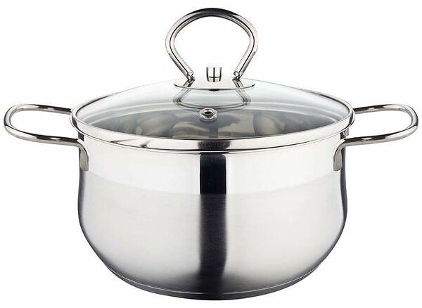 Кастрюля Flammkuchen 5,9л со стеклянной крышкой ТМ Hitt (Хитт)