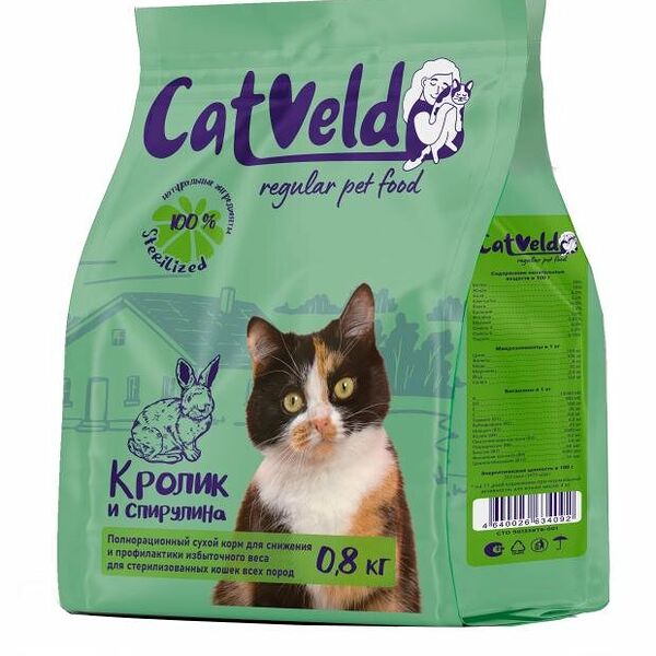 Корм сухой Veld кролик и спирулина