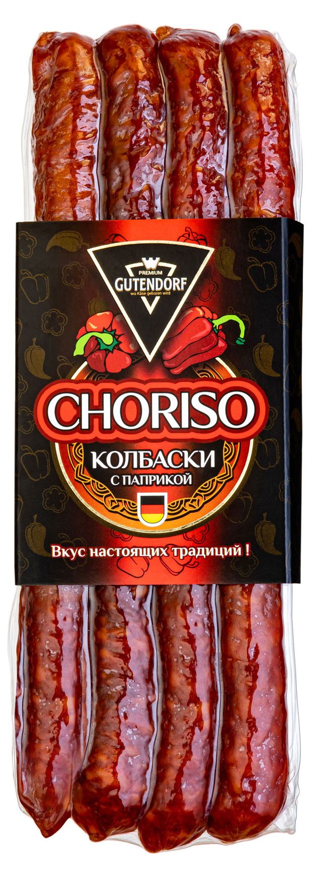 

Колбаски сырокопчёные Gutendorf Чоризо полусухие, 140 г