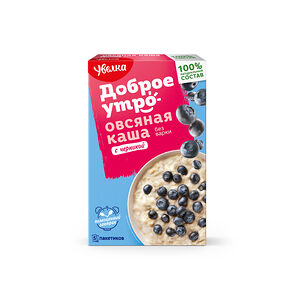 Каша овсяная Увелка с черникой в пакетиках, 200г