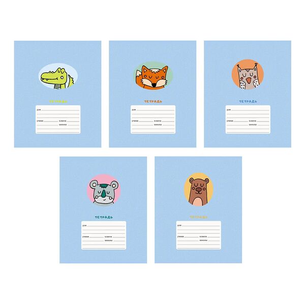 Тетрадь Listoff А5, 12 листов, на скрепке, в клетку, Арт. ТКЛ127559, 1 шт, в ассортименте