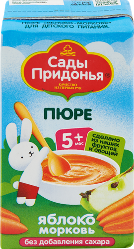 

Фруктовое пюре Сады Придонья Яблоко-Морковь с 5 месяцев 125 г