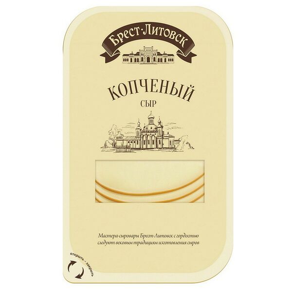 Сыр плавленый, ломтевой, копченый жир 40% Брест-Литовск