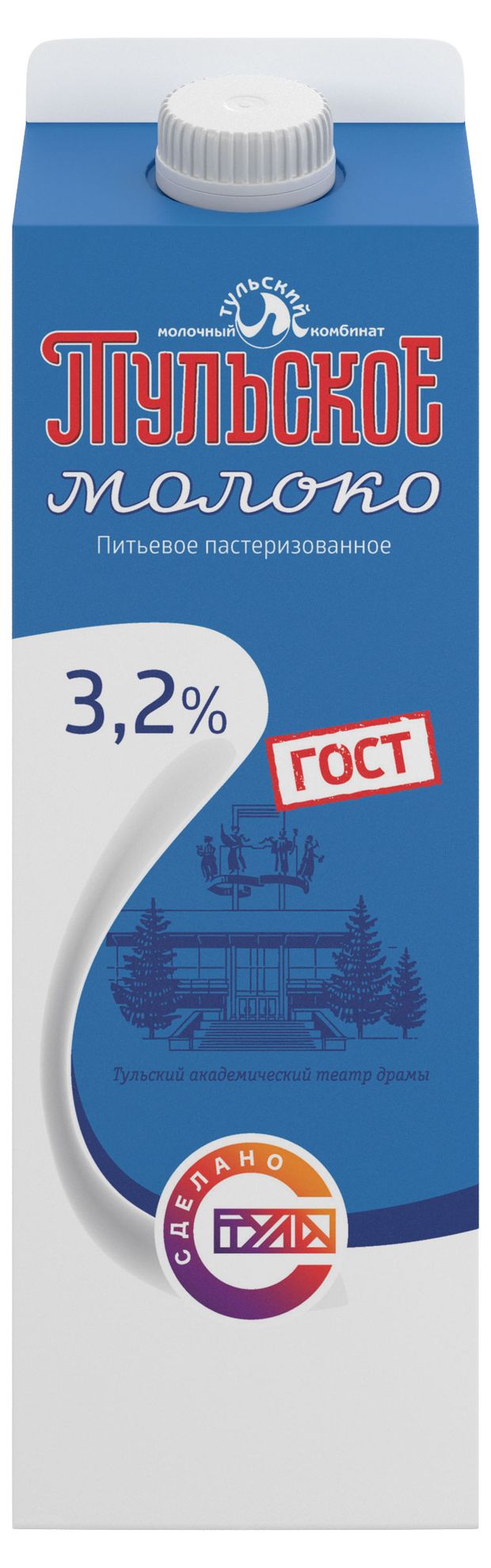 

Молоко пастеризованное Тульское 3.2% 900 мл