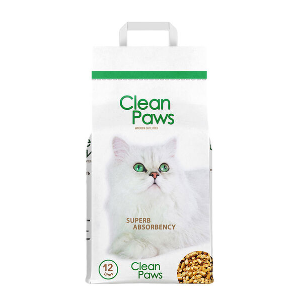 Наполнитель древесный Чистые лапки впитывающий, 12 л