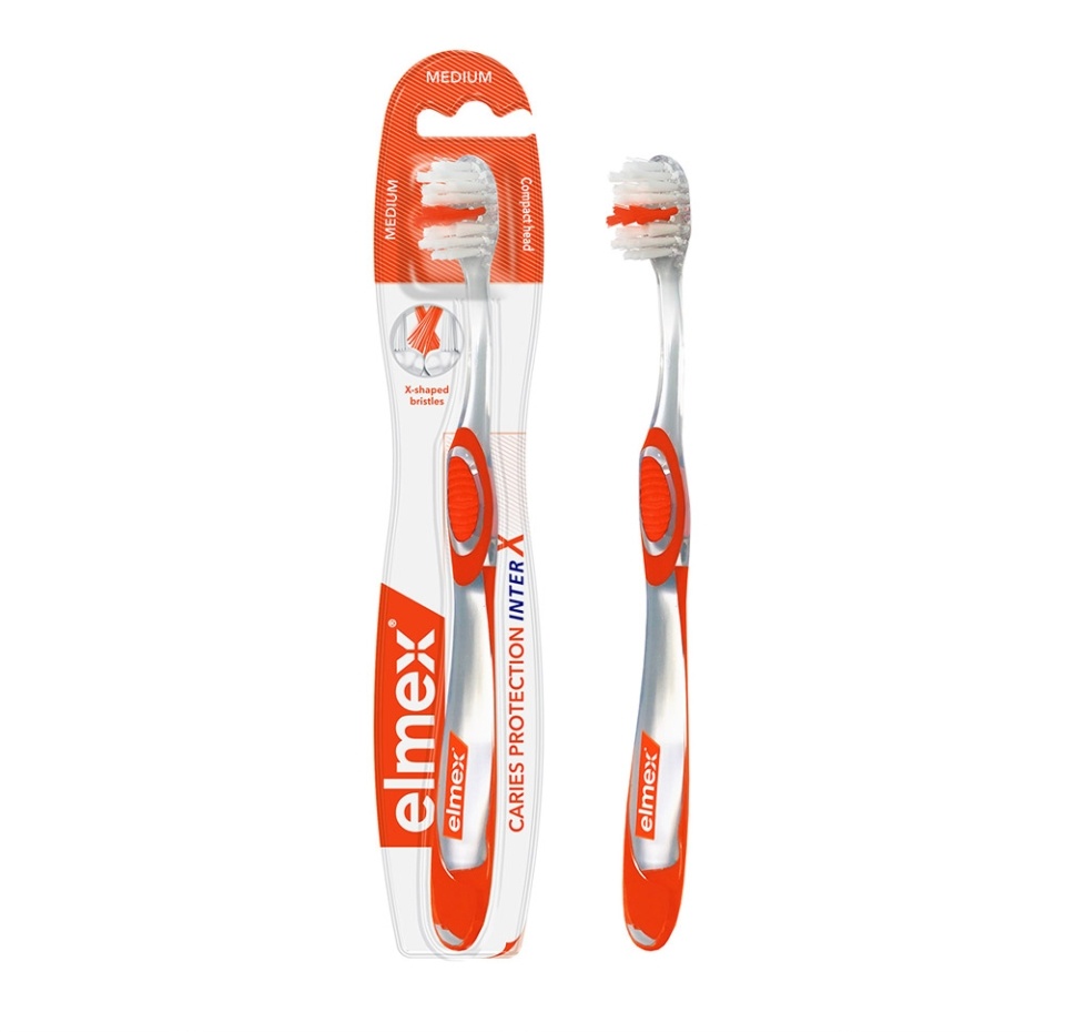 

Зубная щетка Elmex Inter X защита от кариеса средняя цвет в ассортименте 1 шт
