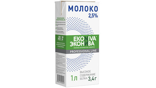 Молоко ЭкоНива Professional Line ультрапастеризованное 2.5%, 1л