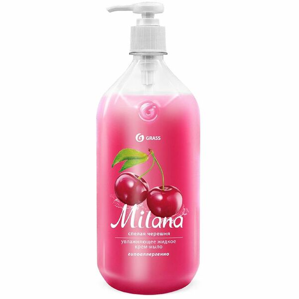 Крем-мыло жидкое Grass Milana Спелая черешня 1л