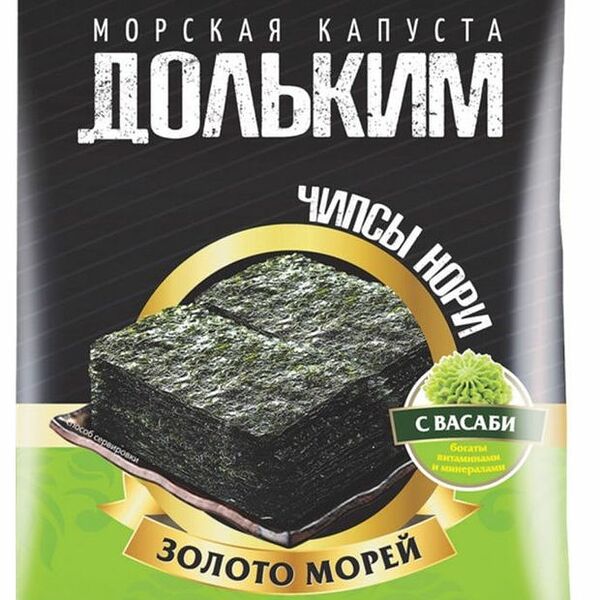 Чипсы нори Доширак Дольким Капуста морская с васаби