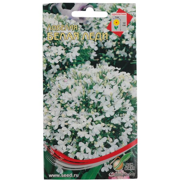 Семена Лобелия Белая леди