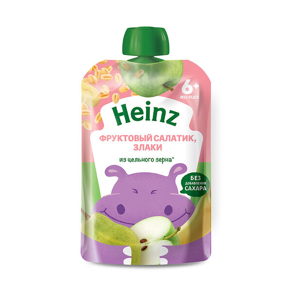 Пюре Heinz Фруктовый салатик и злаки