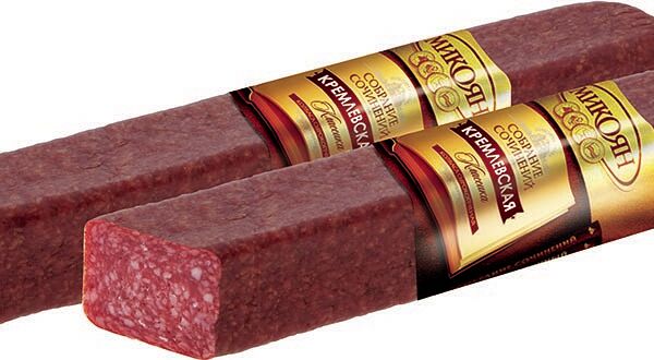 Колбаса Микоян Кремлевская сырокопченая, вес