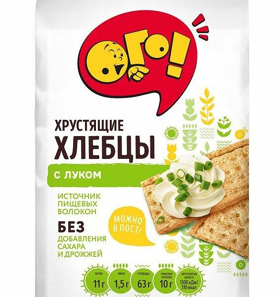 Хлебцы хрустящие Ого! с луком 75 г
