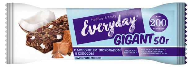 

Батончик Everyday Gigant шоколад-кокос, 50 г