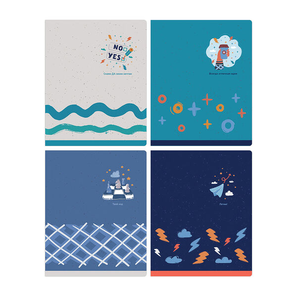 Тетрадь общая Bg Мотиватор микро sandy-touch А5 96 листов в клетку на скрепке, в ассортименте