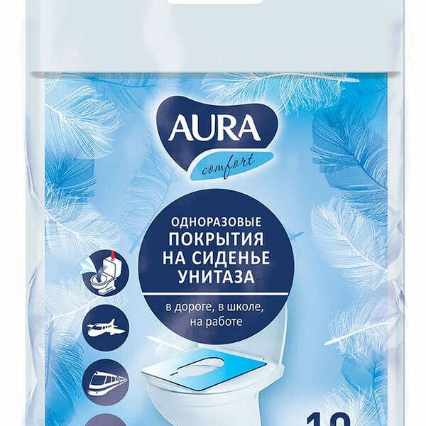 Покрытия на сиденье унитаза Aura одноразовые 10 шт.