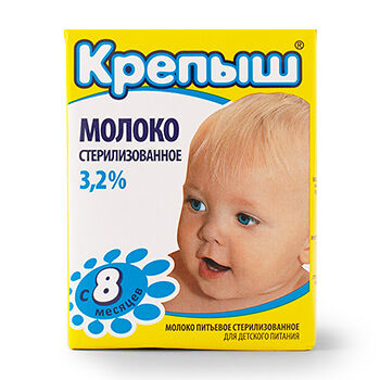 Молоко Крепыш для детского питания с 8 месяцев 3,2%