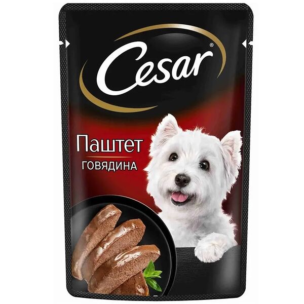 Влажный корм Cesar с говядиной для взрослых собак всех пород 80 г