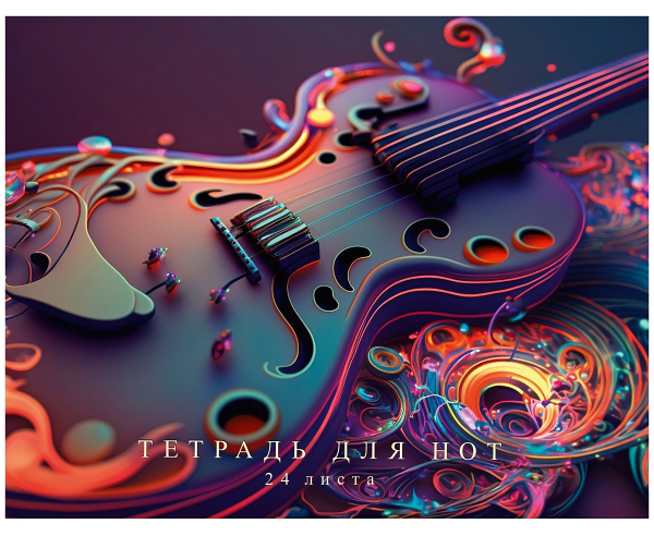 Тетрадь для нот Listoff A4 линейка, 24 л, в ассортименте