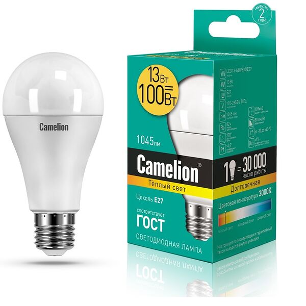 Лампа светодиодная Camelion E27 13Вт