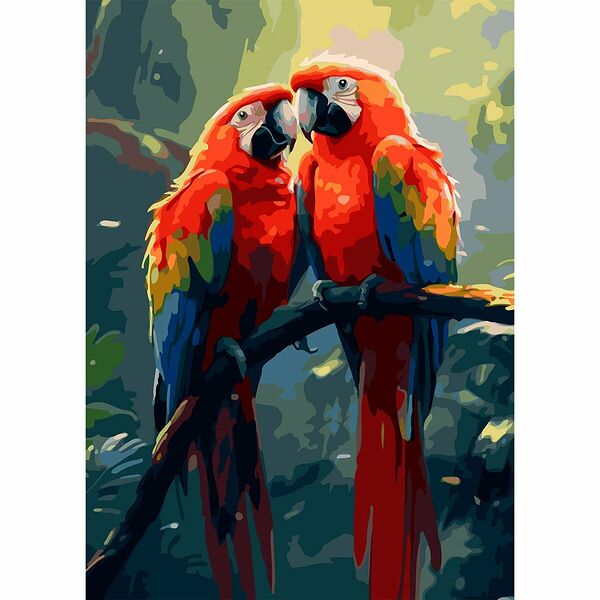 S072 - Набор для рисования по номерам 'Попугаи Ара', 40*50см, Cristyle