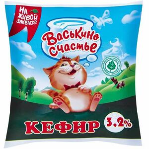 Кефир Васькино счастье 3.2%, без змж 450 мл