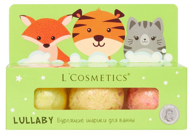 

Набор бурлящих шариков детских `L`COSMETICS` LULLABY зеленый 3 шт