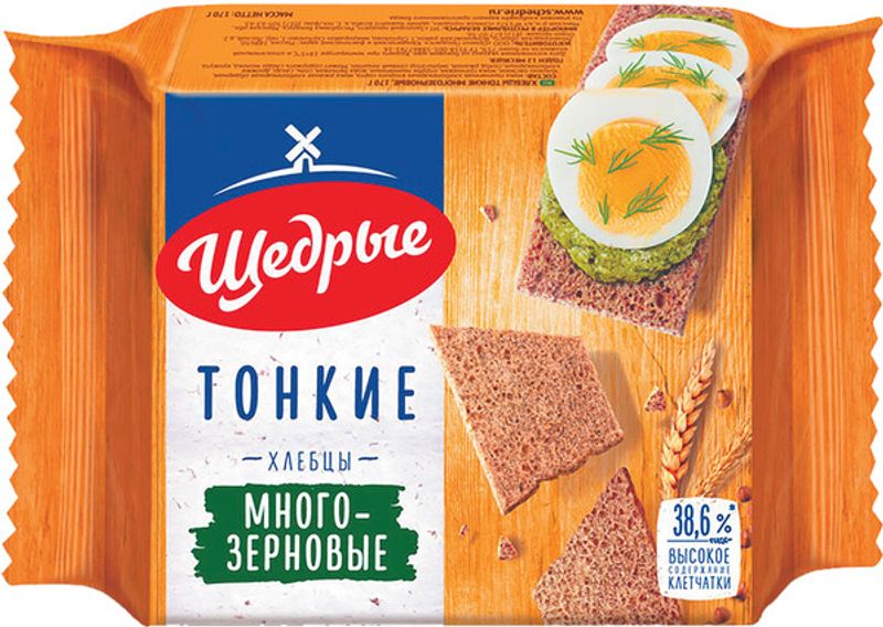 

Хлебцы Щедрые Многозерновые тонкие 170 г