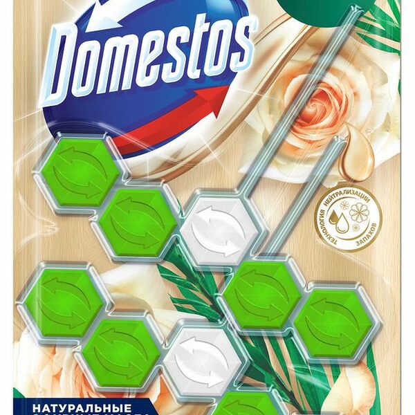 Подвесной блок для унитаза Domestos Белая роза и чайное дерево, 2х50 г