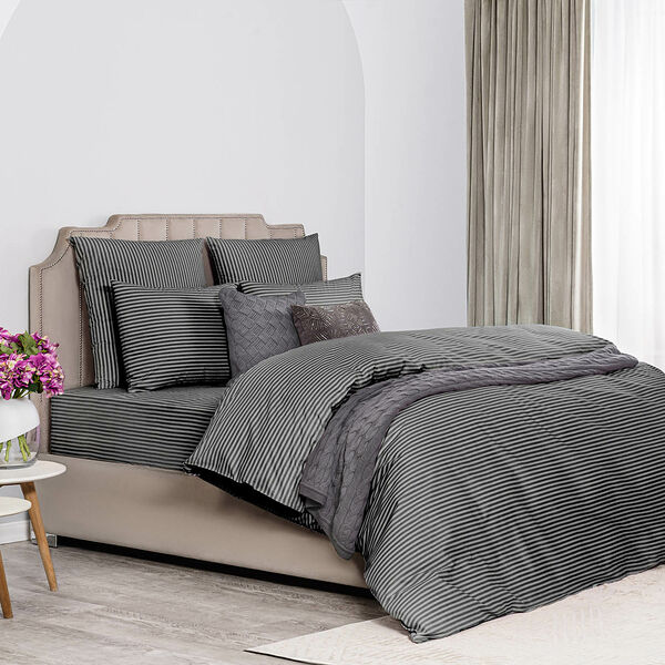 Пододеяльник Medsleep Линдау, Евро, 200х215 см, перкаль, серый