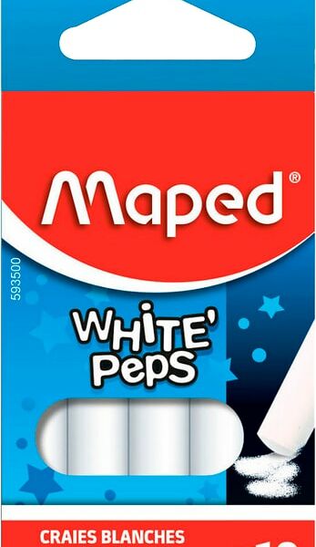 Набор мелков Maped Whitepeps белые круглые специальная формула без грязи 10шт