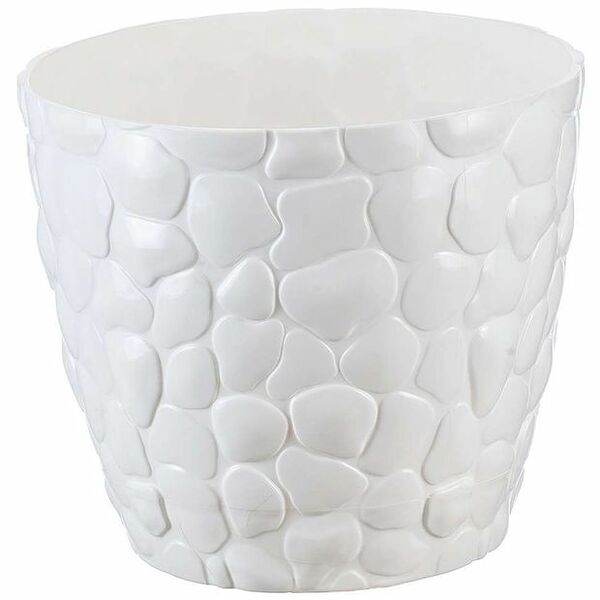 Кашпо для цветов Idea Камни 22х22х19.1 см, 4,8л, цвет белый