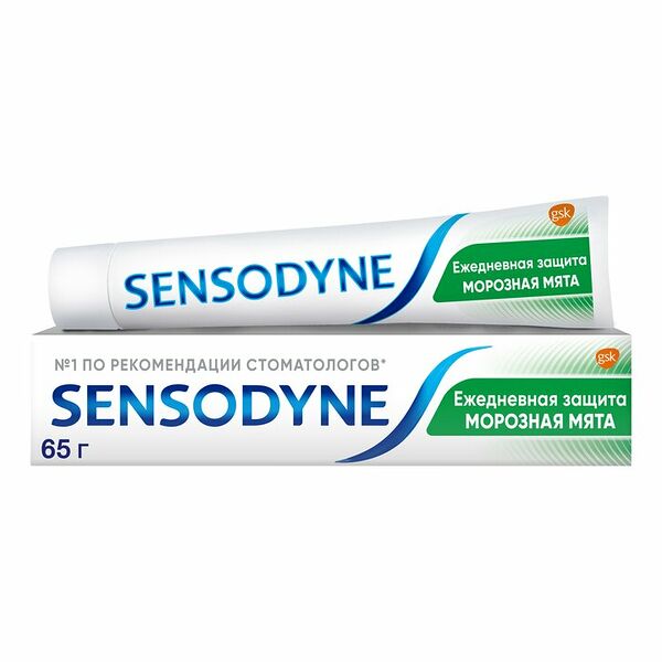 Зубная паста Sensodyne Ежедневная Защита Морозная мята для чувствительных зубов с фтором 65 г