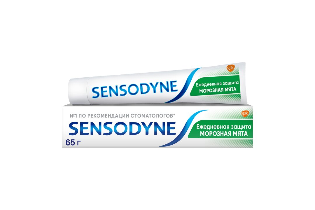 

Зубная паста Sensodyne Ежедневная Защита Морозная мята для чувствительных зубов с фтором 65 г
