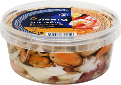 

Коктейль из морепродуктов Лента в масле с пряностями 380 г
