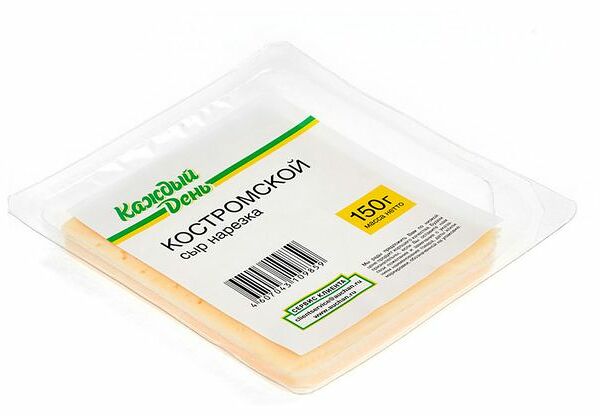 Сыр полутвердый Каждый день Костромской 45% нарезка