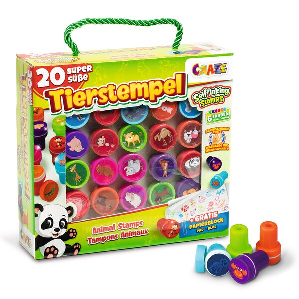 Набор печатей-штампов самокрасящихся для творчества Животные Craze 3г+