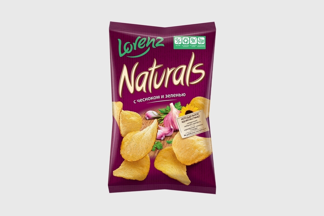

Чипсы картофельные Lorenz Naturals с чесноком и зеленью 100 г