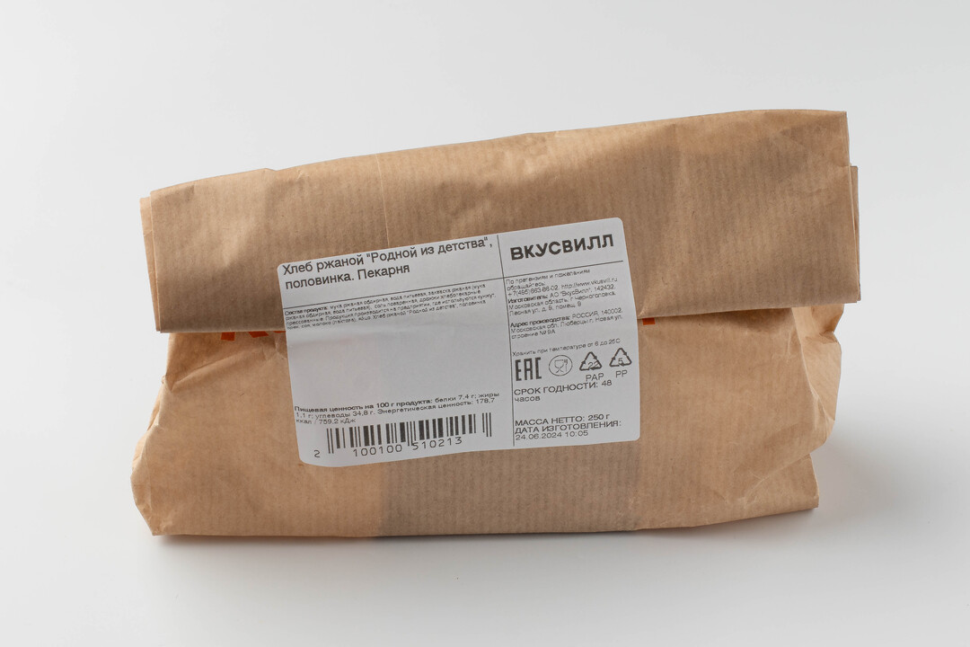 

Хлеб ржаной Родной из детства, половинка