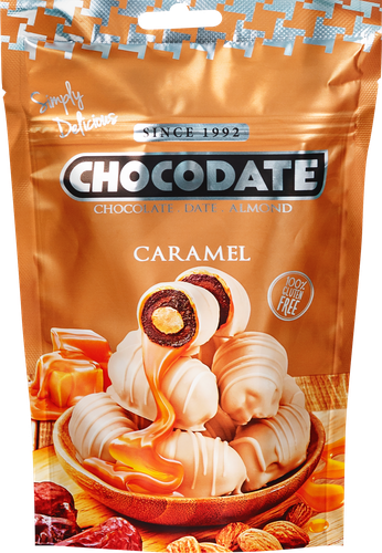 

Финики Chocodate с миндалем и карамелью 100 г
