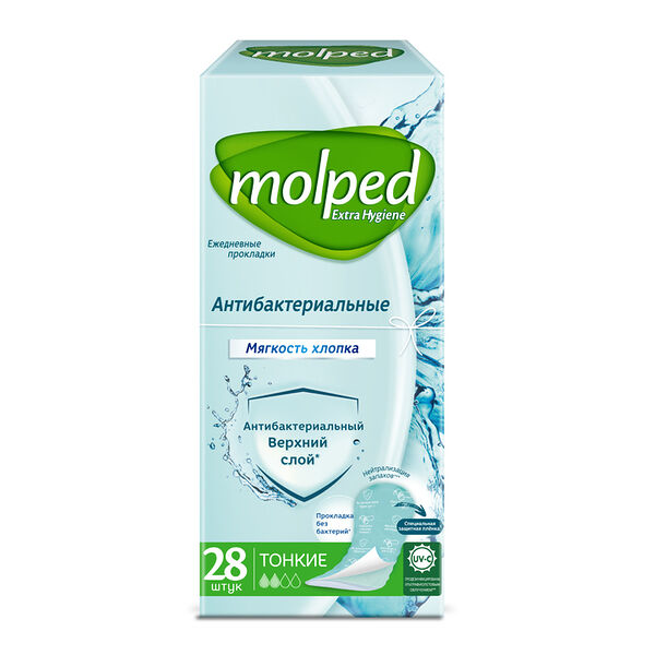 Прокладки ежедневные Molped антибактериальные 28шт